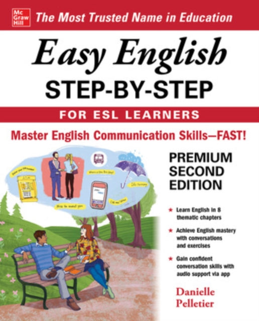 Book cover of: Easy English Step-by-Step for ESL Learners, Second Edition. By: Danielle Pelletier