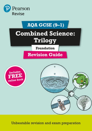 Pearson REVISE AQA GCSE kombineeritud loodusteaduste triloogia (alusmaterjali) kordamisjuhend koos veebipõhiste kordamisülesannete ja viktoriinidega – 2026. ja 2027. aasta eksamiteks