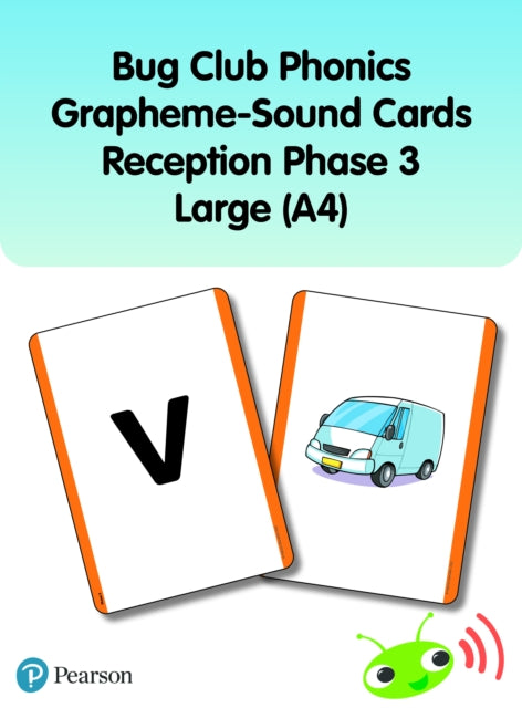 Book cover of: Bug Club Phonics Grapheme-Sound Cards Reception Phase 3 Large (A4)