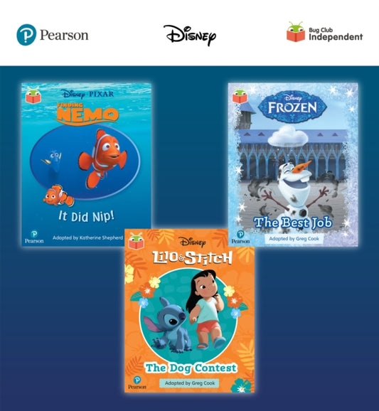 Book cover of: Pearson Bug Club Disney Reception Pack C, including decodable phonics readers for phases 2 and 3: Finding Nemo: It Did Nip!, Frozen: The Best Job, Lilo and Stitch: The Dog Contest. By: Catherine Baker