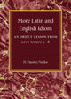 Book cover of: More Latin and English Idiom. By: H. Darnley Naylor