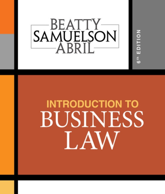 Book cover of: Introduction to Business Law. By: Jeffrey F. Beatty