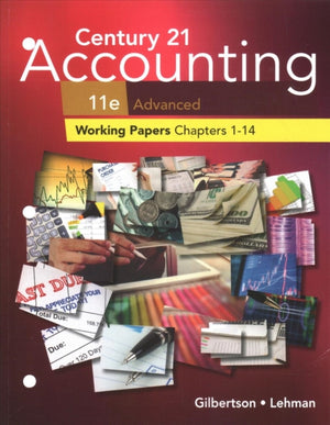Print Student Working Papers (Chapters 1-14) for Century 21 Accounting: Advanced, 11th