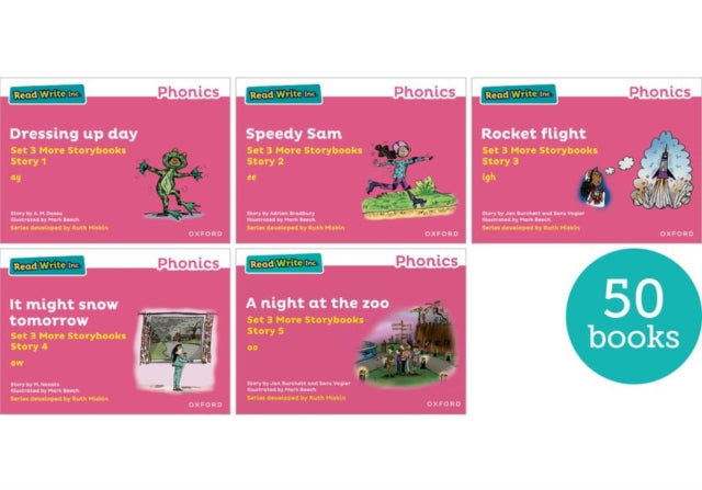 Book cover of: Read Write Inc. Phonics: Pink Set 3 More Storybooks (Pack of 50). By: Ruth Miskin