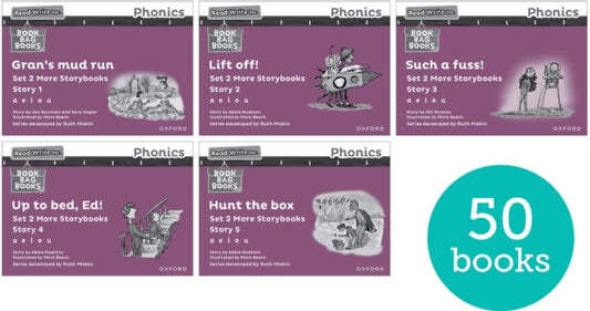 Book cover of: Read Write Inc. Phonics: Purple Set 2 More Black & White Storybooks (Pack of 50). By: Ruth Miskin