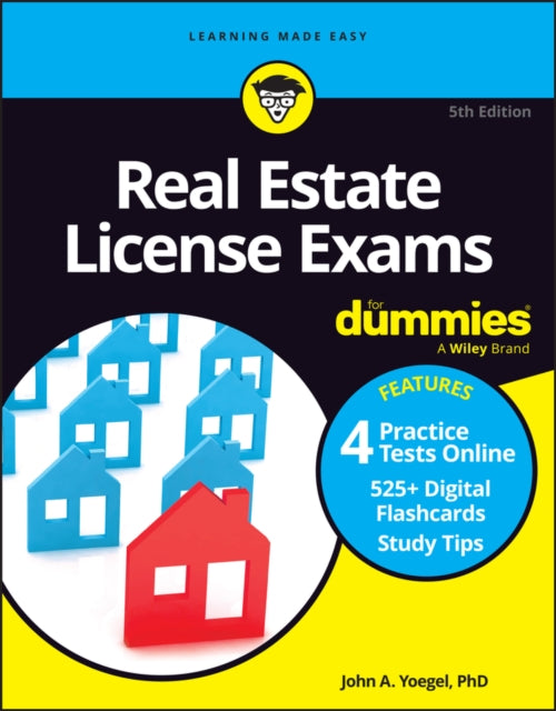 Book cover of: Real Estate License Exams For Dummies. By: John A. Yoegel