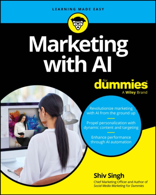 Book cover of: Marketing with AI For Dummies. By: Shiv Singh