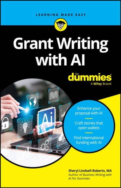 Book cover of: Grant Writing with AI For Dummies. By: Sheryl Lindsell-Roberts