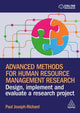 Book cover of: Advanced Methods for Human Resource Management Research. By: Paul Joseph-Richard