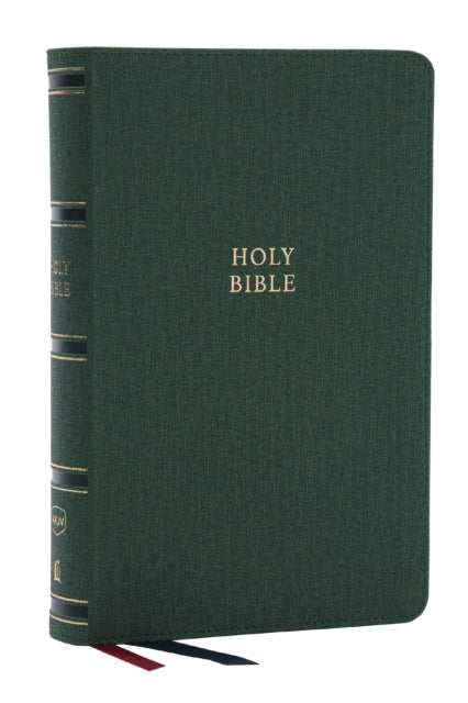 Book cover of: NKJV, Single-Column Reference Bible, Verse-by-verse, Green Leathersoft, Red Letter, Comfort Print (Thumb Indexed). By: Zondervan