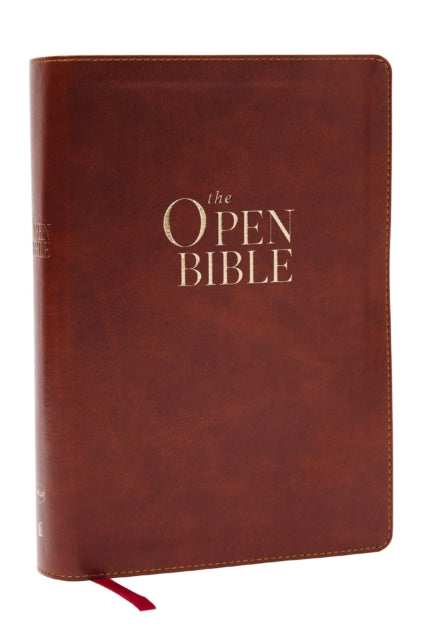 Book cover of: Open Bible: Read and Discover the Bible for Yourself (NKJV Brown Leathersoft, Red Letter, Comfort Print)