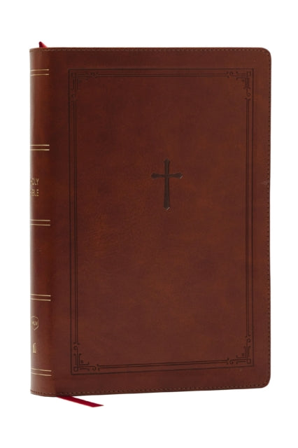 Book cover of: NKJV Giant Print End-of-Verse Reference Bible, Brown Leathersoft, Red Letter, Comfort Print