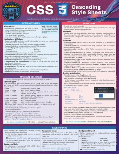 Book cover of: CSS - Cascading Style Sheets. By: Robin Nixon