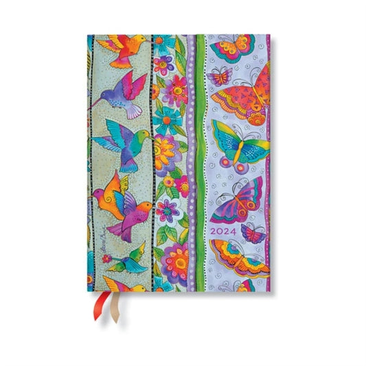 Book cover of: Hummingbirds & Flutterbyes (Playful Creations) Midi 12-month Day-at-a-Time Dayplanner 2024. By: Paperblanks