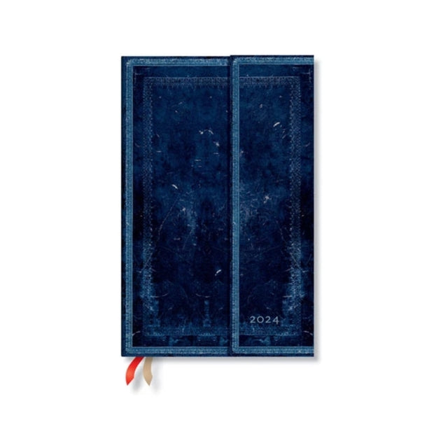 Book cover of: Inkblot (Old Leather Collection) Maxi Vertical 12-month Dayplanner 2024 (Wrap Closure). By: Paperblanks