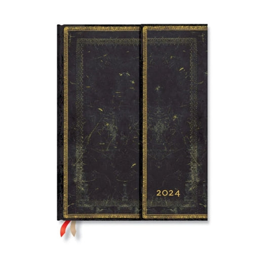 Book cover of: Arabica (Old Leather Collection) Ultra Vertical 12-month Dayplanner 2024 (Wrap Closure). By: Paperblanks