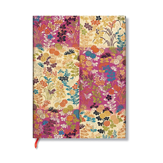 Book cover of: Kara-ori Pink (Japanese Kimono) Mini Lined Softcover Flexi Journal (Elastic Band Closure). By: Paperblanks