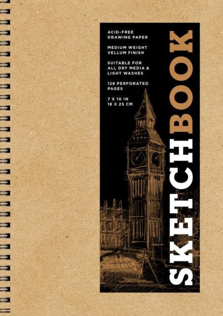 Book cover of: Sketchbook (basic medium spiral Kraft). By: Inc Sterling Publishing Co.