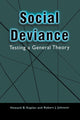 Book cover of: Social Deviance. By: Howard B. Kaplan