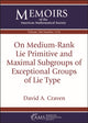 Book cover of: On Medium-Rank Lie Primitive and Maximal Subgroups of Exceptional Groups of Lie Type. By: David A. Craven