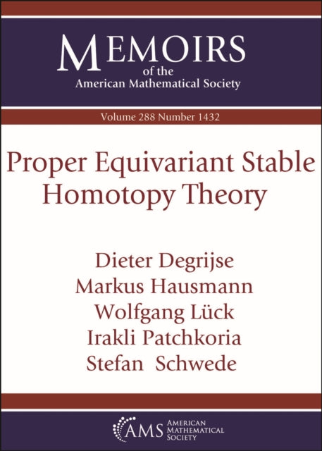 Book cover of: Proper Equivariant Stable Homotopy Theory. By: Dieter Degrijse