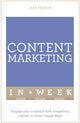 Book cover of: Content Marketing In A Week. By: Jane Heaton