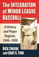 Book cover of: Integration of Minor League Baseball. By: Rick Swaine