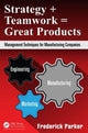 Book cover of: Strategy + Teamwork = Great Products. By: Frederick Parker