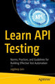 Book cover of: Learn API Testing. By: Jagdeep Jain