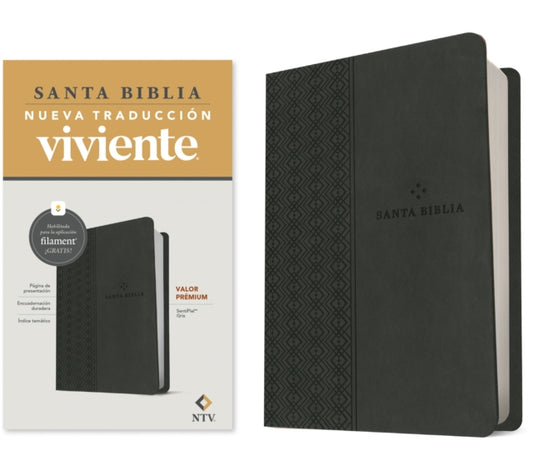Book cover of: Biblia Valor Premium Ntv Con Filament (Sentipiel, Gris)