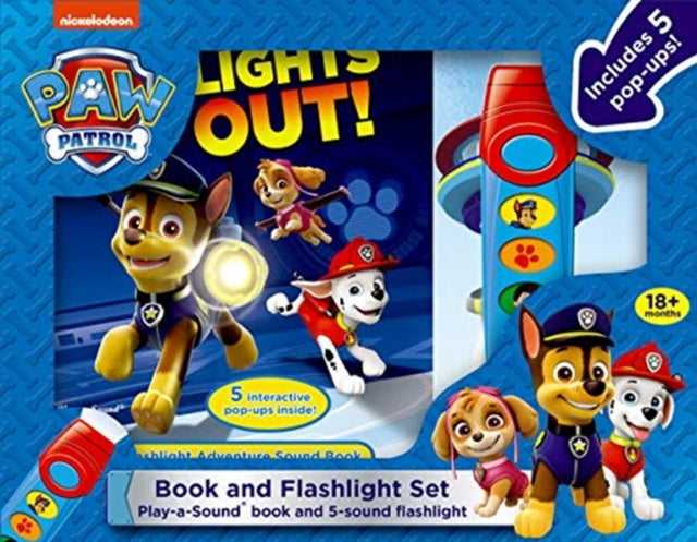 Book cover of: Nickelodeon PAW Patrol: Lights Out! Book and 5-Sound Flashlight Set. By: Emily Skwish
