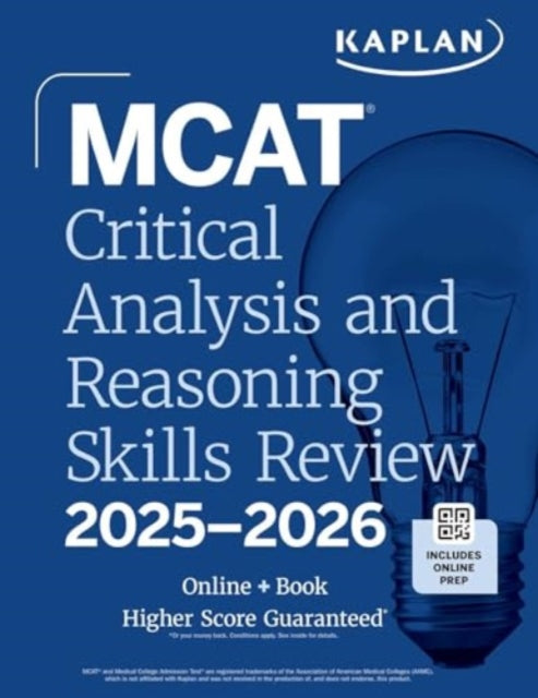 Book cover of: MCAT Critical Analysis and Reasoning Skills Review 2025-2026. By: Kaplan Test Prep