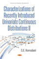Book cover of: Characterizations of Recently Introduced Univariate Continuous Distributions II. By: G. G. Hamedani
