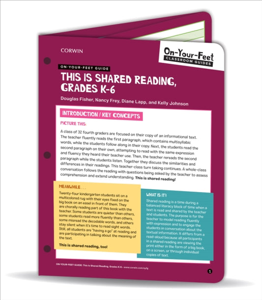 Book cover of: On-Your-Feet Guide: This Is Shared Reading, Grades K-6. By: Doug B. Fisher