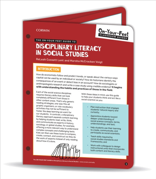Book cover of: On-Your-Feet Guide to Disciplinary Literacy in Social Studies. By: ReLeah Cossett Lent