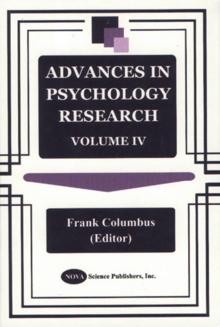 Book cover of: Advances in Psychology Research. By: Frank Columbus