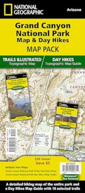 Book cover of: Grand Canyon Day Hikes and National Park [Map Pack Bundle]