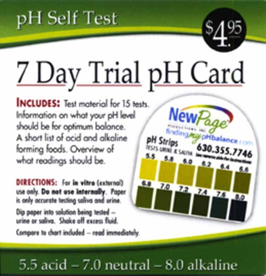 Book cover of: 7 Day Trial pH Card