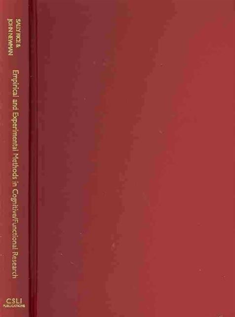 Book cover of: Empirical and Experimental Methods in Cognitive/Functional Research. By: Sally Rice