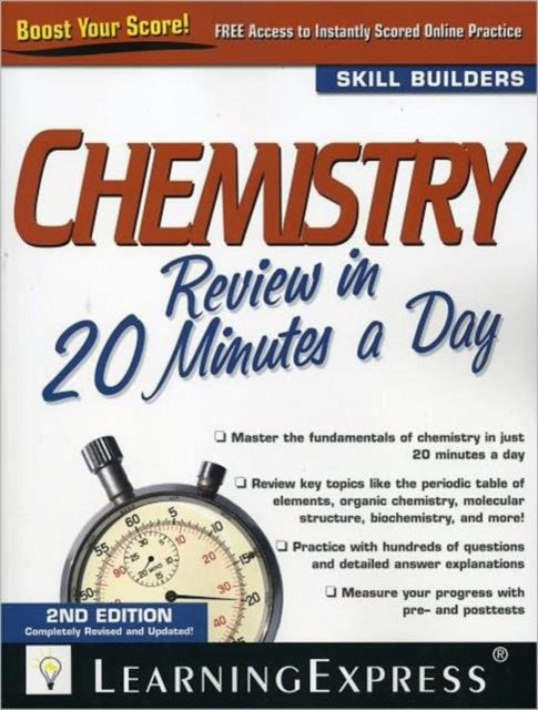 Book cover of: Chemistry Review in 20 Minutes a Day. By: LearningExpress Editors