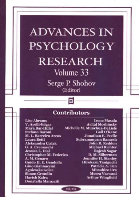 Advances in Psychology Research