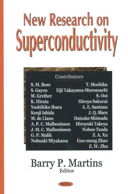 Book cover of: New Research on Superconductivity. By: Barry P. Martins