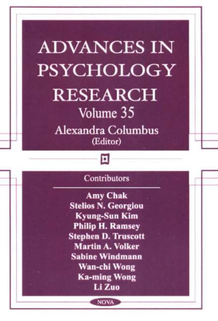 Book cover of: Advances in Psychology Research. By: Alexandra Columbus