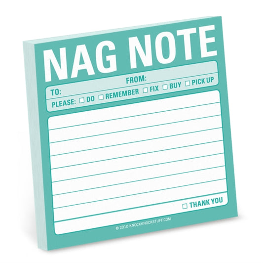 Book cover of: Knock Knock Nag Note Sticky Notes. By: Knock Knock