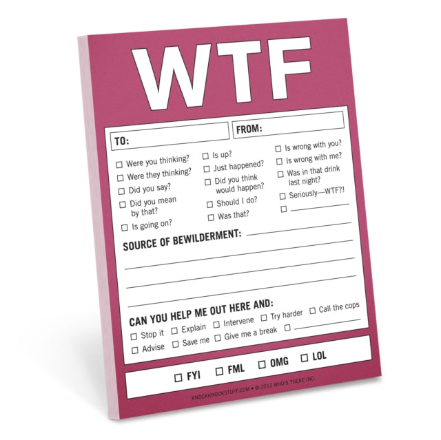 Book cover of: Knock Knock WTF Nifty Note. By: Knock Knock