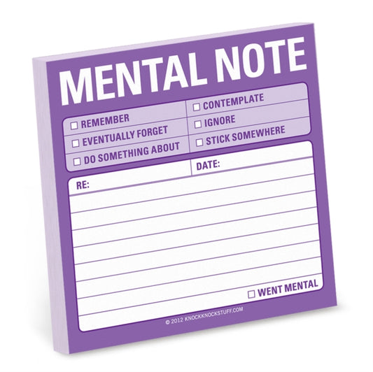 Book cover of: Knock Knock Sticky: Mental Note. By: Knock Knock Knock