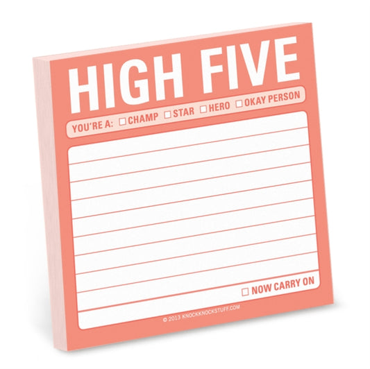 Book cover of: Knock Knock High Five Sticky Notes. By: Knock Knock