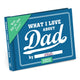Book cover of: Knock Knock What I Love about Dad Book Fill in the Love Fill-in-the-Blank Book & Gift Journal. By: Knock Knock