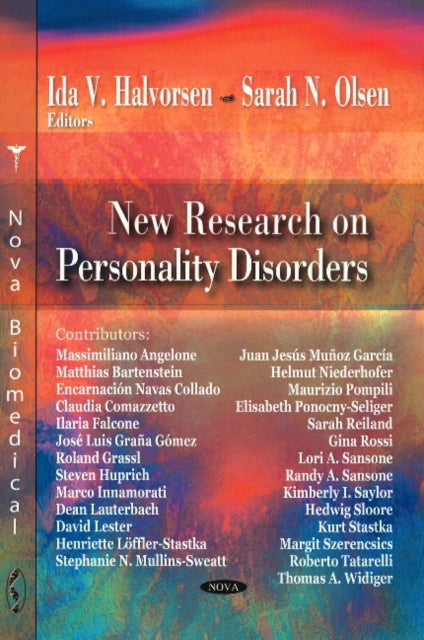 Book cover of: New Research on Personality Disorders