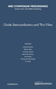 Book cover of: Oxide Semiconductors and Thin Films: Volume 1494